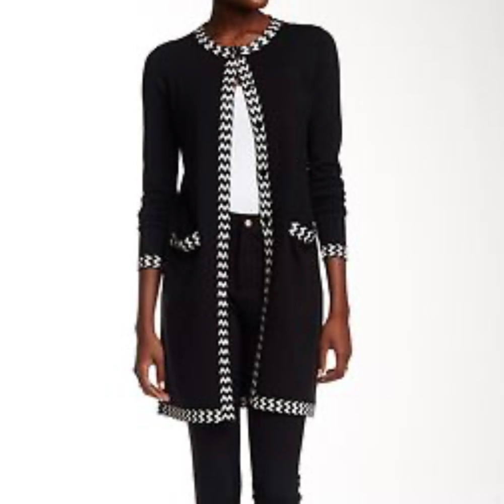 Diane Von Furstenberg Black and White Long Sleeve Dress